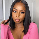 Silky Straight Blunt Cut Bob Clear HD 5x5 Glueless Lace Closure Wig Skin Melt Wig