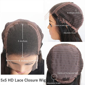 Silky Straight Blunt Cut Bob Clear HD 5x5 Glueless Lace Closure Wig Skin Melt Wig