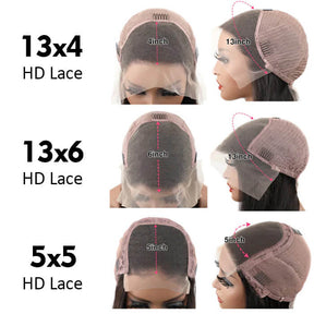 Ombre Color Wigs Reddish Brown Body Wave Human Hair Wigs With Dark Roots  5x5 13x4 13x6 HD Lace Front Wigs with Pre Plucked Hairline