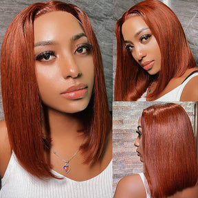 #99J/#33 Colored Bob Wig 13*4/4*4 HD Lace Human Hair Bob Wig For Women