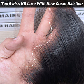 Human Hair HD Lace Front Wig Straight 13x6 13x4 5x5 NEW Clear Lace & Clean Hairline 100% Glueless Wig