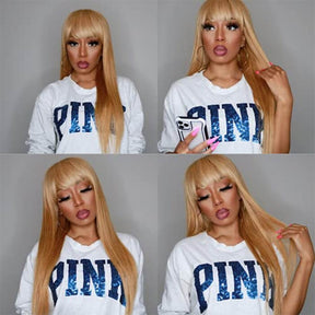 Honey Blond Human Hair Wigs