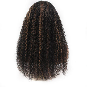 HD Transparent 13x4 5x5 Blonde Highlight Lace Frontal Wig Curly Human Hair Wigs