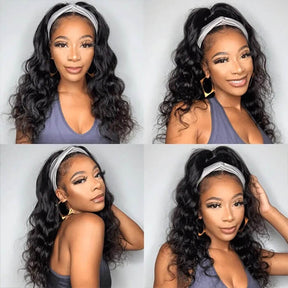 Body Wave Affordable Headband Wig Human Hair Wigs For Women High Density