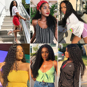 Peruvian 100% Human Hair Virgin Curly Hair 3/4 Bundles with 4*4 Lace Closure On Sale