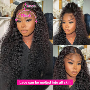 13*4 HD Lace Frontal Wigs Skin Melt Transparent Human Hair Wigs