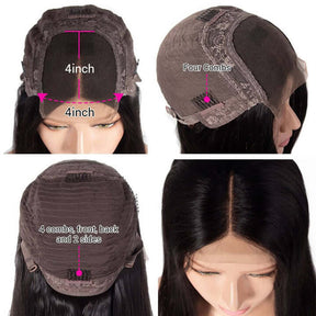 Deep Wave 4*4 HD Transparent Lace Closure Wigs Affordable Human Hair Wigs