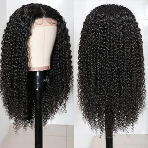 Full Jerry Curly Wig 4x4 HD Lace Closure Human Hair Wigs Beginner Friendly