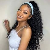 Deep Wave Headband Wigs Human Hair Wig Beginner Friendlya Easy Wear and Go
