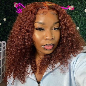 #99J/#33 Colored Bob Wig 13*4/4*4 HD Lace Human Hair Bob Wig For Women