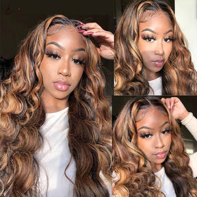 Straight Hair 4/27 Highlight Wear Go Glueless Wig 8X5  Lace Wig Preplucked with Natural Hairline