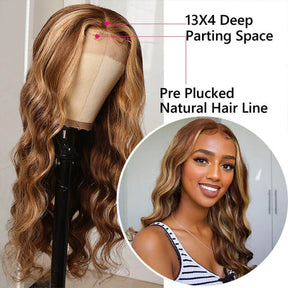 Straight Hair 4/27 Highlight Wear Go Glueless Wig 8X5  Lace Wig Preplucked with Natural Hairline