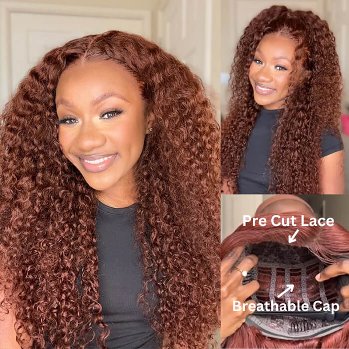 reddish brown jerry curly wig