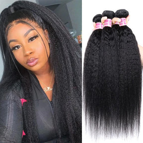 Wholesale Kinky Straight Remy Hair Weave 3 Bundles Virgin Human Hair Extensions