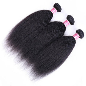 Wholesale Kinky Straight Remy Hair Weave 3 Bundles Virgin Human Hair Extensions