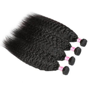 Wholesale Kinky Straight Remy Hair Weave 3 Bundles Virgin Human Hair Extensions
