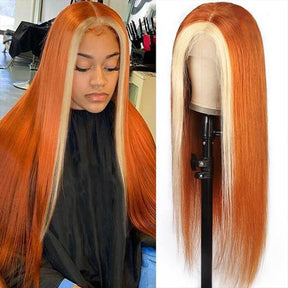 Ginger Wig With Blonde Highlights 13x4 HD Lace Front Human Hair Wigs