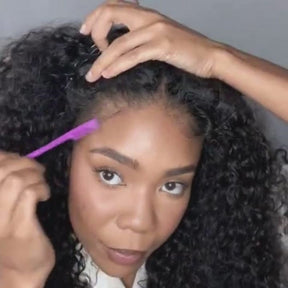 Glueless Jerry Curly V Part Human Hair Wigs Clip and Go Wig Beginner Friendly Protective Style Human Hair Wig