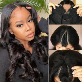 Body Wave Glueless Thin Part Wig V Part Wig Human Hair Wigs Wear And Go Wig