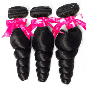 Loose Wave 3 Bundles With 4x4 Lace Closure