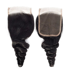 Loose Wave 3 Bundles With 4x4 Lace Closure