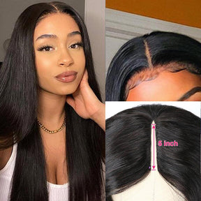 Affordable Thin Straight V Part Wig Human Hair Wigs Easy Install Wig