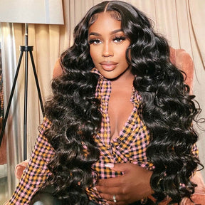 8x5 & 13x4 HD Lace Wigs with Natural Hairline Invisible Knots Loose Wave Pre Everything Wig with Ear Tapes