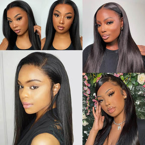 Human Hair HD Lace Front Wig Straight 13x6 13x4 5x5 NEW Clear Lace & Clean Hairline 100% Glueless Wig