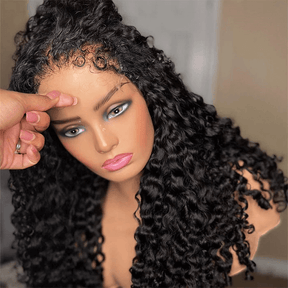 Exclusive Original 4C Edges Invisible Knots Deep Wave Wig Pre Plucked HD Lace Front Human Hair Wig with Baby Hair