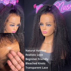 Kinky Straight Wig With Natural 4C Hairline