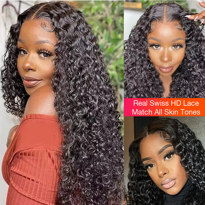 Air Wig 13x4 HD Lace Curly Human Hair Wigs Wear & Go Pre Cut Lace Glueless Lace Front Wigs