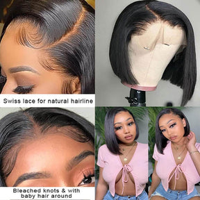 Straight Short Bob Wigs 13x4/13x6 HD Lace Frontal Wigs 100% Human Hair Bob Wigs