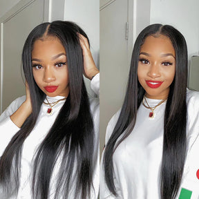 Affordable Thin Straight V Part Wig Human Hair Wigs Easy Install Wig