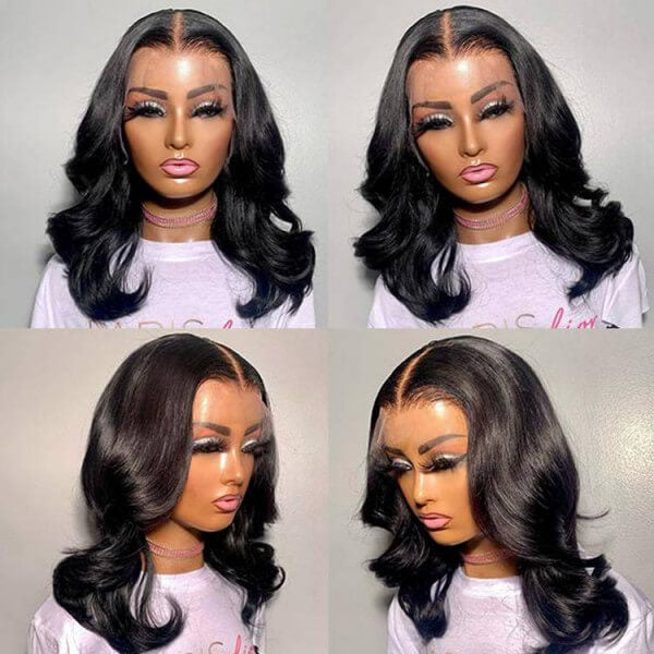 Short Bob Body Wave Wig 13*4 HD Lace Front Wigs 100% Human Hair For Sale